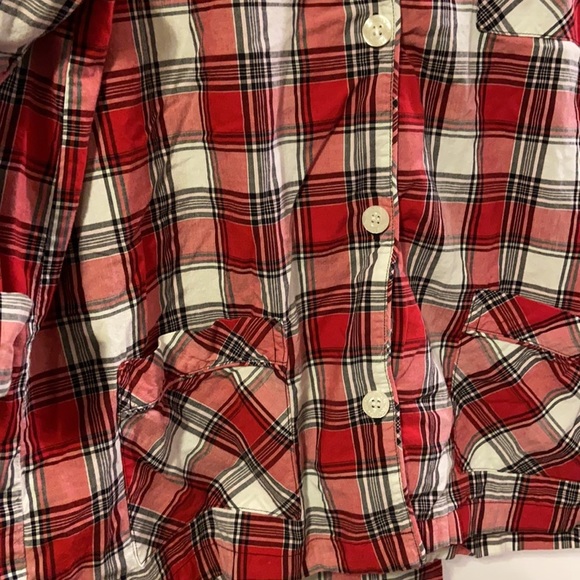 V.S black, red and white classic button down pajamas with drawstring waist. - Picture 3 of 12